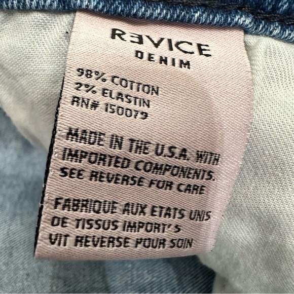 Revice Hello Lover High Rise Split Hem Slashed Distressed Denim Jeans Butt Rip - Picture 9 of 16